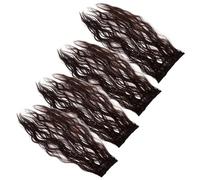 Sewroro 4pcs Clip-in Wavy Synthetic Hairpieces for Women with Invisible Appearance and Effortless Styling, Thick Natural Look Hair Extensions for Cosplay and Daily Looks, Dark Brown