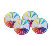 Sewroro 4Pcs Color Learning Wheel with International Standard Gradient for Paint Mixing and Makeup Blending Teaching Tool Featuring Complementary and Color Schemes for Artists and Students