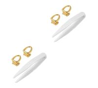 Sewroro 4pcs Gold Plated Single Tooth Grill Caps Hip Hop Teeth Jewelry Bling Mouth Top Grill Accessories for Party Cosplay Costume
