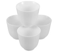 Sewroro 4pcs Handmade White Ceramic Mini Tea Cups for Chinese Gongfu Tea Ceremony Small Porcelain Tasting Cups with Yuzhu Glaze Traditional Kung Fu Set