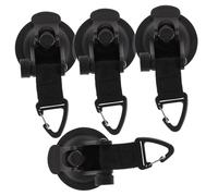 Sewroro 4pcs Heavy Duty Tent Suction Cup Hooks for Camping Tie Down Anchor Portable Black Triangle Buckle Clips with Strong Gripping Power Reusable Outdoor Tarp Fasteners for Canvas Poles
