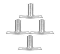 Sewroro 4pcs Iron Broom Handle Connector Adapter for Wooden Handles, Silver | Replacement Bracket for Indoor Cleaning, Stable Fit for Maintenance Workers and Home Cleaners