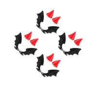 Sewroro 4pcs Motorcycle Helmet Devil Horns and Wings Decoration with Suction Cups Cute Cat Ear and Red Horns for Motorbike and Bicycle Helmets Fit Black Wings