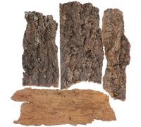 Sewroro 4pcs Natural Cork Bark Bits Reptile Bark Bedding Flat Cork Bedding Terrariums Substrate for Snake Spiders Bearded Dragons Frogs Tank Supplies