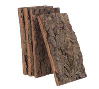 Sewroro 4pcs Natural Cork Bark with Backing Plate for Terrarium Decor, Easy Installation and Safe Habitat Creation, Forest-inspired Charm for Reptiles and Amphibians in Home or Craft