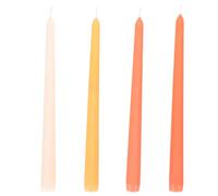 Sewroro 4pcs Orange Vegetable Wax Taper Candles Long Burning Decorative Simple Shape Candles for Candlelight Dinner and Party Supplies