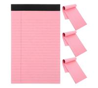 Sewroro 4pcs Pink Detachable Legal Pad Notebook for Office Work | Simple Paper Sheets, Portable Format, Nonstick Design, Lined Pages, Pink Finish, for School Notes and Lists