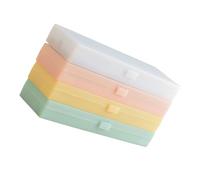 Sewroro 4pcs Plastic Pen Cases Translucent Frosted Pencil Boxes Medium with Capacity for Students School Stationery Organizers in White Green Yellow