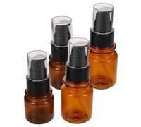 Sewroro 4Pcs Refillable Travel Pump Bottles Set 40Ml 60Ml Small Brown Plastic Lotion Dispenser Containers for Skincare, Creams, Essential Oils, Portable Cosmetic Pump Bottles for Travel