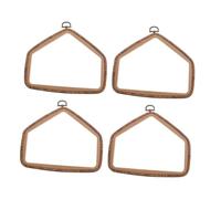 Sewroro 4pcs Retro Imitated Wood Embroidery Hoops House-Shaped Cross Stitch Frames for DIY Craft Sewing Decorative Painting Wall Art Display Hang Embroidery Hoop Circles