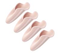 Sewroro 4pcs Toe Pouches Pad Toe Shoe Covers Knitted Fabric Sebs Moisture Wicking Anti-Slip Half-Size Design Beige for Women Dance Ballet Shoes