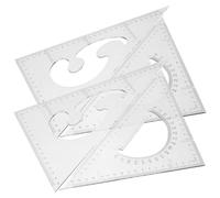 Sewroro 4Pcs Triangle Rulers Set Precision Measurement Tools Geometry Drawing Squares for Students Architects with Clear Scale and Suitable for Drafting and Technical Illustration