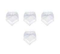 Sewroro 4pcs Vintage French Triangle Hair Scarves Lightweight Lace Bandanas Summer Headbands for Women Boho Retro Style Non-slip Hair Accessories in Light Blue for Casual and Outdoor Use