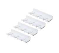Sewroro 4pcs Wall-Mounted Adhesive Power Socket Hanger Rack White Multifunctional Punch-Free Plug Storage Hooks for Kitchen and Home Organization