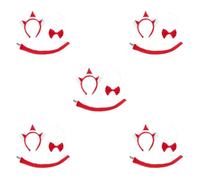 Sewroro 5 Sets Cute Cat Ears Headband Set with Santa Hat, Bow Tie and Tail, Plush Cloth Material, Comfortable Fit for Adults, for Festive Decorations and Holiday Parties