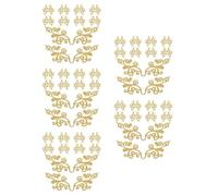 Sewroro 50 Pairs Golden Embroidery Floral Applique Patches with Strong Adhesive Backing, Polyester and Cotton Material, for Wedding Dress and Performance Outfits Decoration