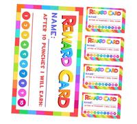 Sewroro 50pcs Classroom Reward Punch Cards for Portable Cartoon Incentive Cards for Behavior and Achievement Teaching Prop for Self Motivation and Positive Reinforcement School