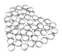 Sewroro 50pcs Crimp Rings Hose Clamps Stainless Steel Clamp Tools Pex Fittings 1/2 Inch Easy Installation Versatile Plumbing Pipe Connections 0.83x0.79x0.24in