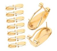 Sewroro 50pcs Earrings Making Kit Earring Findings Clip-on DIY Material Backs Replacements Blank Tray Clips Accessory Locking Backs Golden