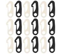 Sewroro 50pcs Flagpole Plastic Snap Hook Clips, Small Tent Line Adjustable 3-Hole S Hooks, Black and White Plastic Fasteners for Outdoor Camping, Garden Flags, and Pet Leashes