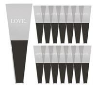 Sewroro 50pcs Flower Packaging Bags Bouquet Wrap Sleeves Black Cellophane Practical Design Allows Stems to Get Water for Festivals and Parties