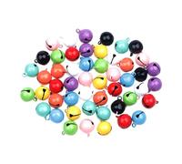 Sewroro 50pcs Mini Copper Bell Pendants Christmas DIY Craft Decorations Mixed Color Set for Holiday Ornaments and Party Supplies