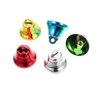 Sewroro 50Pcs Mini Crafting Bells Metal Charms with Hanging for Pet Bird and Bell Hanging Decor in Gold Silver Green Red Blue Safe Pendants for Wind Chimes and Escape Prevention