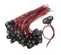 Sewroro 50pcs Type Battery Connector Clips with Cable Housing for DIY Projects LED Strips and Electronics Replacement for Worn Out Battery Holders