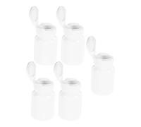 Sewroro 5pcs 80cc Small Travel Pill Bottles with Secure Seal, Lightweight Pet Cylindrical Medicine Containers with Caps for Pills, Capsules and Powder Storage, Portable Mini Medicine