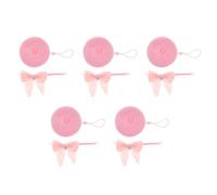 Sewroro 5pcs Adjustable Cat Collar Set with Bell and Soft Woolen Beret Hat Bow Tie Pet Costume Accessories for Cats and Dogs for Parties and Outdoor Events Pink Princess Style