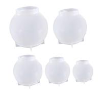 Sewroro 5pcs Ball Silicone Molds for DIY Crystal Casting Decorative Sphere Moulds with Wear-Resistant Deformation-Resistant Silicone for Soap Candle Craft and Handmade Art Projects