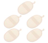 Sewroro 5pcs Natural Loofah Bath Towels Exfoliating Washcloths with Hanging Hole, Beige 12x8cm Back Scrubber Towels for Household Bathing and Rubbing