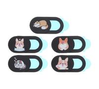 Sewroro 5pcs Notebook Webcam Cover Protector Cover Mini Size with Curve Edges Black Abs Material Anti-hacking Privacy Protection for Laptops Tablets