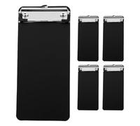 Sewroro 5pcs Small Plastic Clipboard for Receipts with Sleek Surface and Sturdy Metal Clip, Lightweight and Easy to Carry, for Hospitals and Distribution Hubs, Black