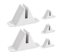 Sewroro 5pcs Weather-resistant Plastic Fence Post Base Stand Heavy Duty Anti-tipping Garden Pedestal Holder for Courtyard and Outdoor Rail Picket Support White Plastic Fence Brackets with
