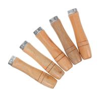 Sewroro 5pcs Wooden File Handles with Iron Collar 10cm Spade Replacement Shaft Ergonomic Hardwood Grip for Screwdriver and Hand Tools Suitable for Craft and DIY Use