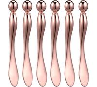 Sewroro 6 Pcs Metal Eye Cream Applicator Set with Face Cream Spatula and Roller, Sl olden Design, Easy to Apply for Personal Use and Travel Makeup Bag