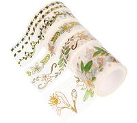 Sewroro 6 Rolls Ancient Pattern Washi Tape Each Decorative Adhesive Paper Tapes for DIY Hand Account Scrapbook Journal Vintage Style Planners and Photo Albums