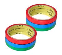 Sewroro 6 Rolls Pet Packing Tape for Bag Sealing Machines Strong Adhesive Market Tying Tape Red Blue Green Tear Resistant for Supermarkets and Daily Packaging