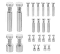 Sewroro 6 Sets Picture Frame Support Screws 5x20mm M4 Glass Frame Hardware Kit with Long and Short Standoffs for Wall Sign Hanging and Fasteners in Home and Office Use