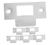 Sewroro 6pcs Adjustable Deadbolt Strike Plate Steel Door Lock Reinforcement Plates for Sliding Storm Doors Fit Satin Nickel Finish