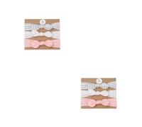 Sewroro 6pcs Hair Bands Set under 2 Years Old Small Bow and Ear Shape Headbands Soft Elastic Hair Accessories with Minimalist Black Design