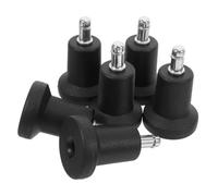 Sewroro 6Pcs High Profile Fixed Swivel Caster Wheels for Office Chair with Circlip Design Stable Bell Glides Replacement Castors for Carpet Easy Installation Black