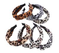Sewroro 6pcs Leopard Printed Headbands for Women, Comfortable Fabric and Plastic Hairbands with Knotted Design, Wide Bands that Hold Hair Tightly for Everyday Use and Concerts