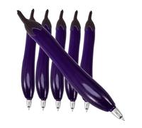 Sewroro 6pcs Lifelike Eggplant Ballpoint Pens for Students Creative Vegetable-shaped Writing Instruments Fun Office Supplies for School and Classroom Use