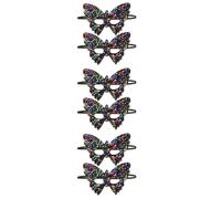 Sewroro 6pcs Masquerade Masks with Elastic Band Venetian Patch Sequins Wing Pattern Half Face Party Mask for Halloween Carnival Prom and Fancy Dress