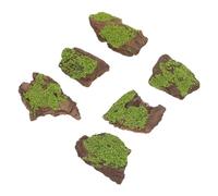 Sewroro 6pcs Miniature Mossy Tree Bark for Terrarium Decorations with Realistic Craftsmanship, Easy Maintenance Wooden Bark Pieces for Miniature Moss Gardens and DIY Scenery Accents