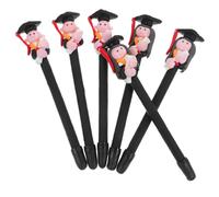 Sewroro 6pcs Novelty Polymer Clay Ballpoint Pens Set for Doctoral Students Creative Pens with Ink 3 Male and 3 Female Doctoral Student Designs Random Hair Colors