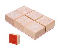 Sewroro 6pcs Retro Wooden Stamps for DIY Scrapbooking Journal Decoration and Crafting with Classic Lace Patterns Imprint for Adults Creative Projects
