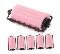 Sewroro 6pcs Soft Sponge Hair Rollers for Medium Hair 4cm Diameter Pink Overnight Curlers No Heat Damage Roller Clips for Effortless Waves